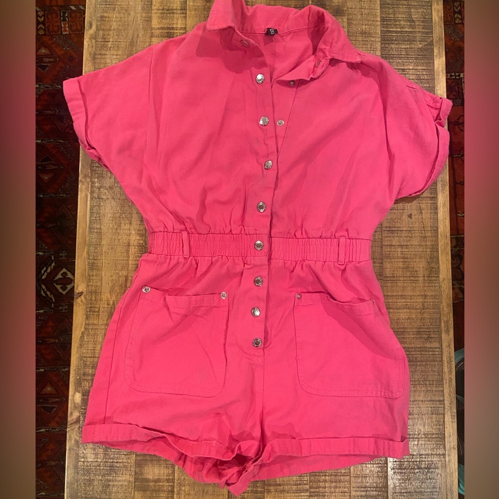 Hot Pink Utility Jumpsuit